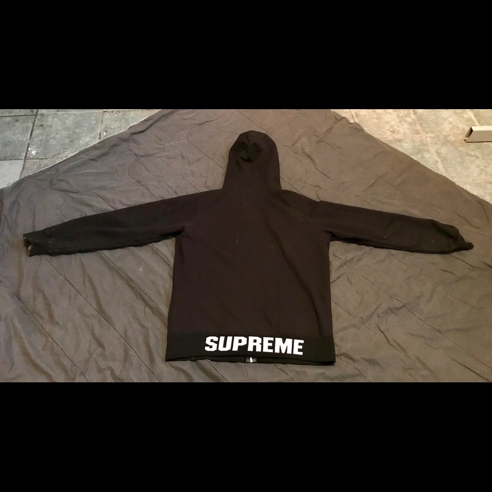 Supreme New York Black Zip Up Hoodie